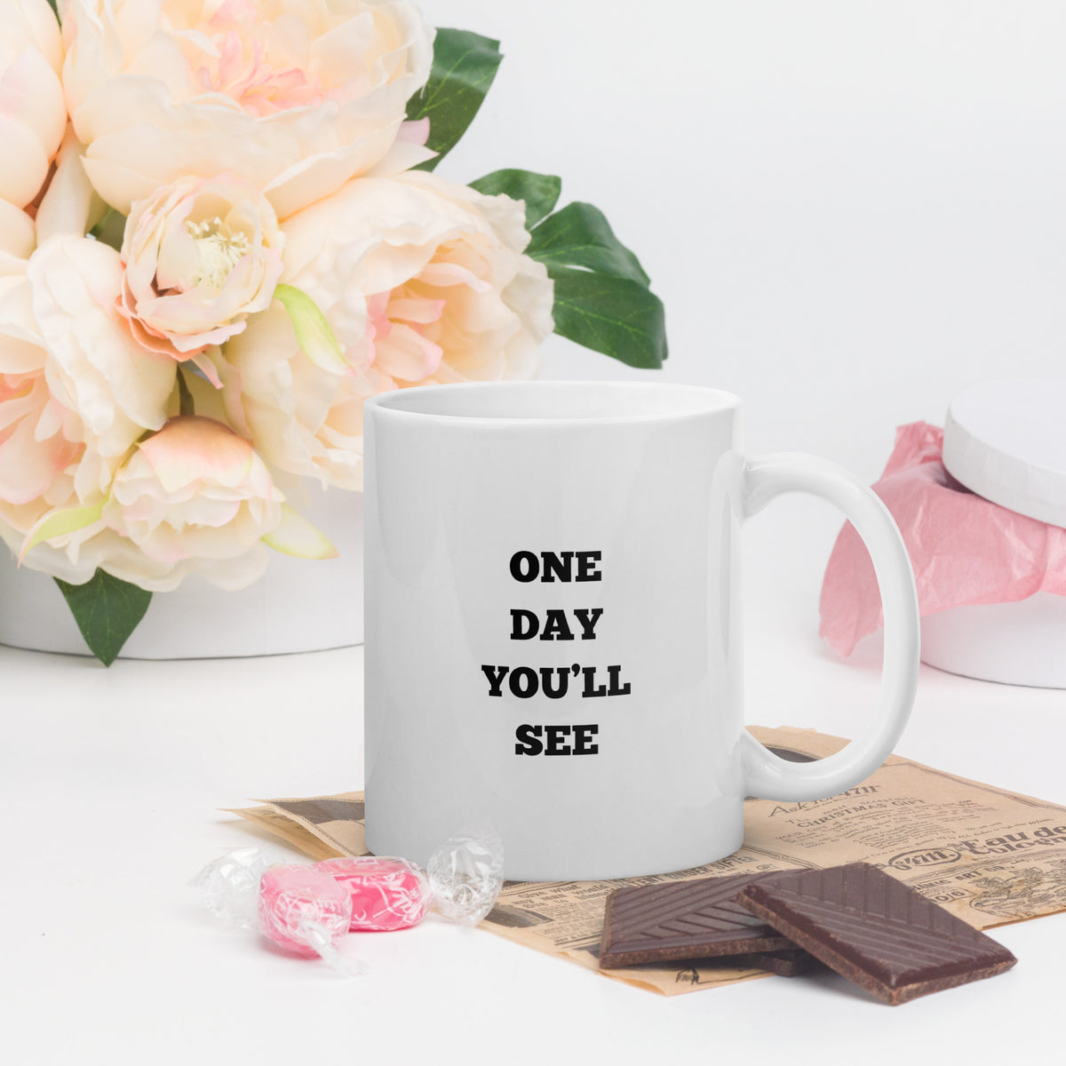 Koffie/theemok ONE DAY YOU'LL SEE gratis verzending